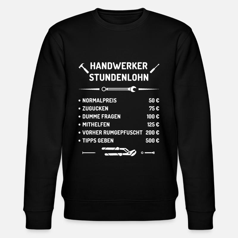 Handwerker Stundenlohn - Stanley/Stella Unisex Bio-Sweatshirt CHANGER  - Schwarz