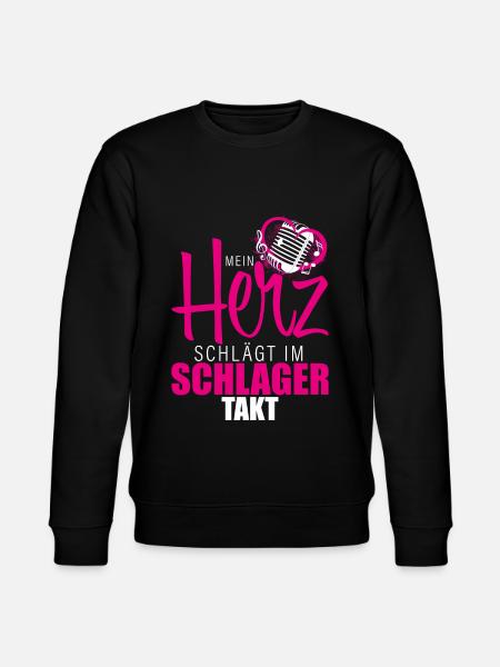 Mein Herz schlägt Schlager - Musik - Stanley/Stella Unisex Bio-Sweatshirt CHANGER - Schwarz