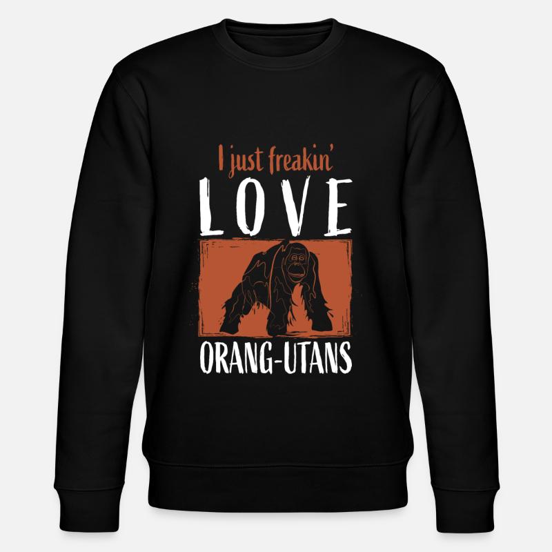 Orang Utan Affe - Stanley/Stella Unisex Bio-Sweatshirt CHANGER  - Schwarz