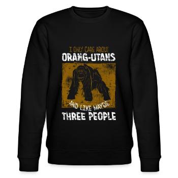Orang Utan - Stanley/Stella Unisex Bio-Sweatshirt CHANGER  - Schwarz - Vorne - Nik (191cm) & Marisol (170cm)