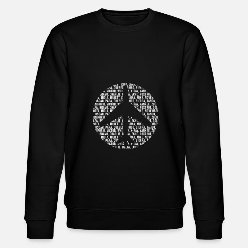 plane - Stanley/Stella CHANGER Unisex Organic Sweatshirt - black