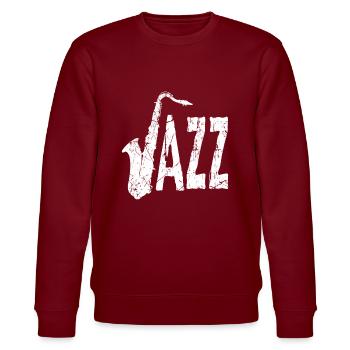 Saxophone - Stanley/Stella Unisex Bio-Sweatshirt CHANGER  - Burgunderrot - Vorne - Nik (191cm) & Marisol (170cm)