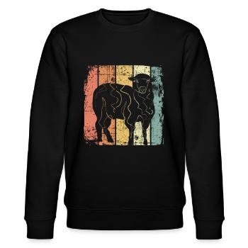 Schaf - Stanley/Stella Unisex Bio-Sweatshirt CHANGER  - Schwarz - Vorne - Nik (191cm) & Marisol (170cm)
