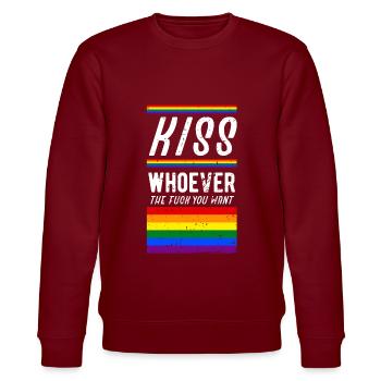 LGBT Gay Lesbisch Regebogen Ehe Gerechtigkeit Gesc - Stanley/Stella Unisex Bio-Sweatshirt CHANGER  - Burgunderrot - Vorne - Nik (191cm) & Marisol (170cm)