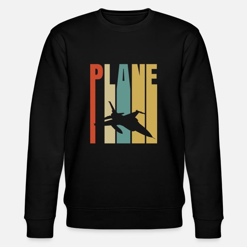 Flugzeug - Stanley/Stella Unisex Bio-Sweatshirt CHANGER  - Schwarz