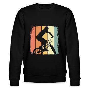 BMX retro - Stanley/Stella Unisex Bio-Sweatshirt CHANGER  - Schwarz - Vorne - Nik (191cm) & Marisol (170cm)