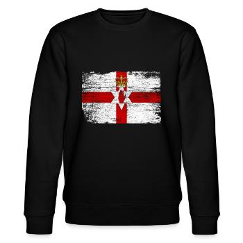 Northern Ireland flag - Stanley/Stella CHANGER Unisex Organic Sweatshirt - black - Front - Nik (191cm) & Marisol (170cm)