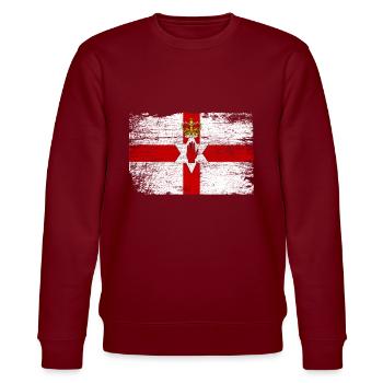 Northern Ireland flag - Stanley/Stella CHANGER Unisex Organic Sweatshirt - burgundy - Front - Nik (191cm) & Marisol (170cm)