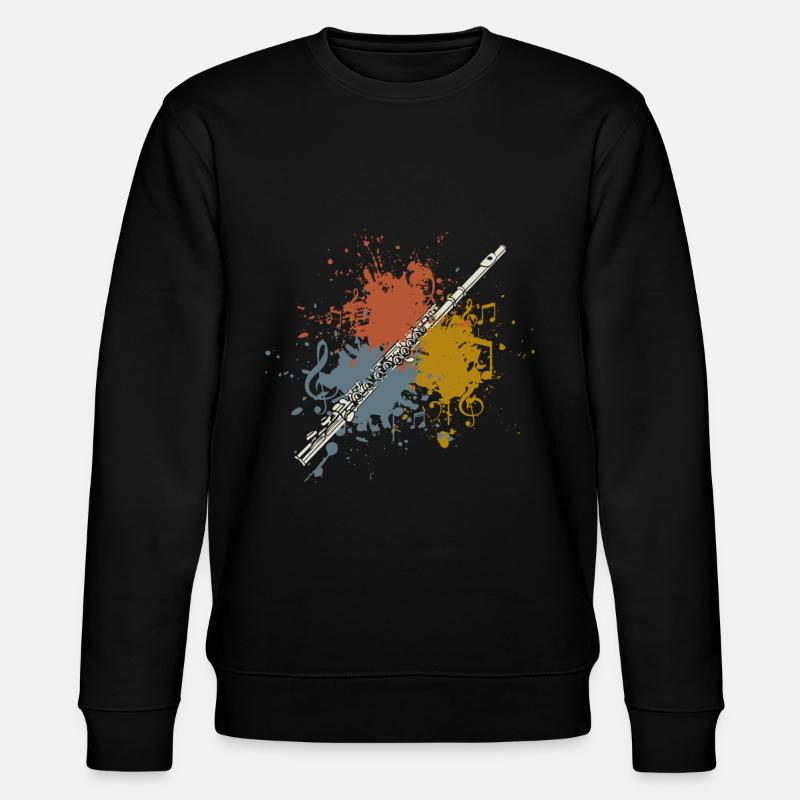 Querflöte retro - Stanley/Stella Unisex Bio-Sweatshirt CHANGER  - Schwarz