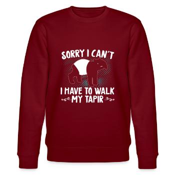 Tapir - Stanley/Stella Unisex Bio-Sweatshirt CHANGER  - Burgunderrot - Vorne - Nik (191cm) & Marisol (170cm)