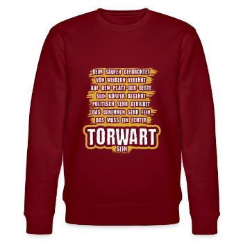 Torwart - Stanley/Stella Unisex Bio-Sweatshirt CHANGER  - Burgunderrot - Vorne - Nik (191cm) & Marisol (170cm)