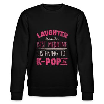 K-Pop - Stanley/Stella Unisex Bio-Sweatshirt CHANGER  - Schwarz - Vorne - Nik (191cm) & Marisol (170cm)