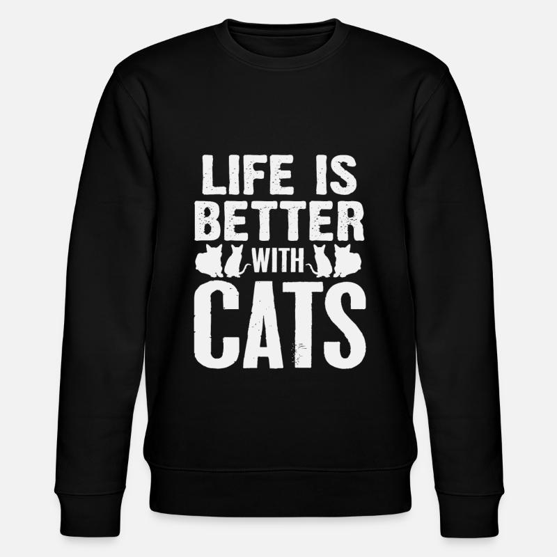 cat - Stanley/Stella CHANGER Unisex Organic Sweatshirt - black