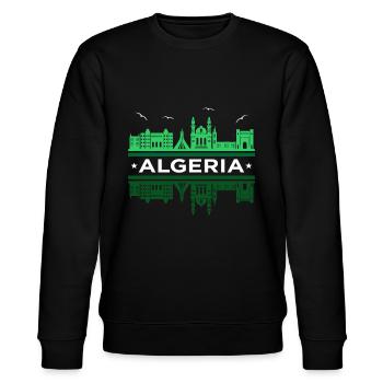 Algeria - Stanley/Stella CHANGER Unisex Organic Sweatshirt - black - Front - Nik (191cm) & Marisol (170cm)
