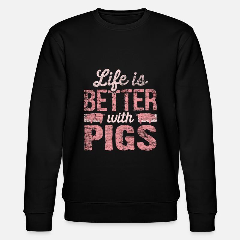 Schwein - Stanley/Stella Unisex Bio-Sweatshirt CHANGER  - Schwarz