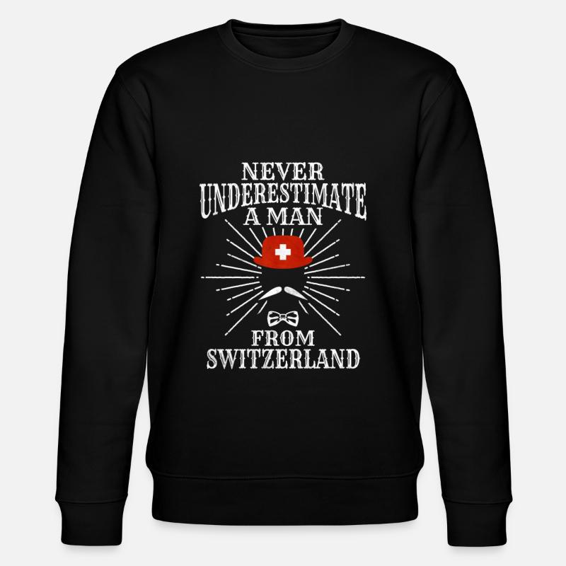 Schweiz Schweizer Geschenkidee - Stanley/Stella Unisex Bio-Sweatshirt CHANGER - Schwarz