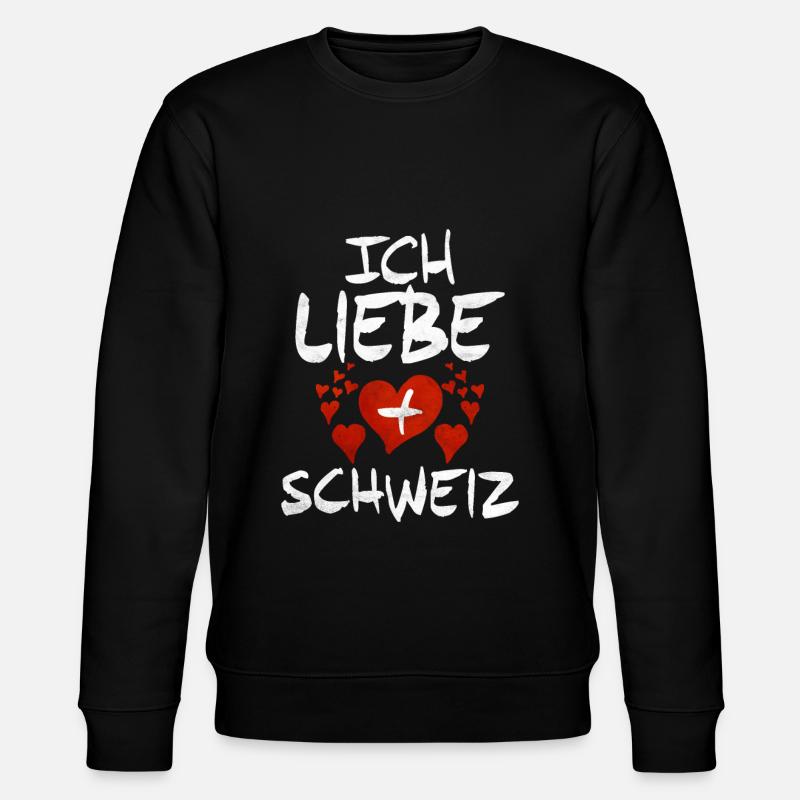 Schweiz Schweizer Geschenkidee - Stanley/Stella Unisex Bio-Sweatshirt CHANGER  - Schwarz
