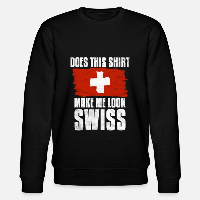 Schweiz Schweizer Geschenkidee - Stanley/Stella Unisex Bio-Sweatshirt CHANGER  - Schwarz