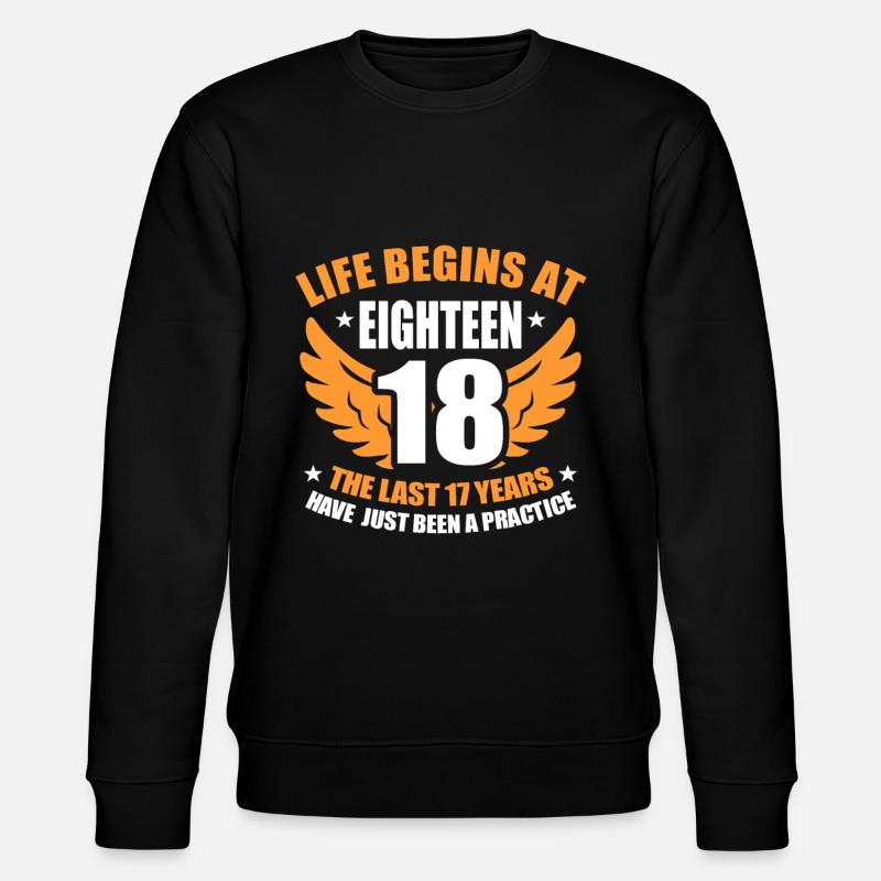 18e anniversaire - Sweat bio CHANGER Stanley/Stella Unisexe - noir
