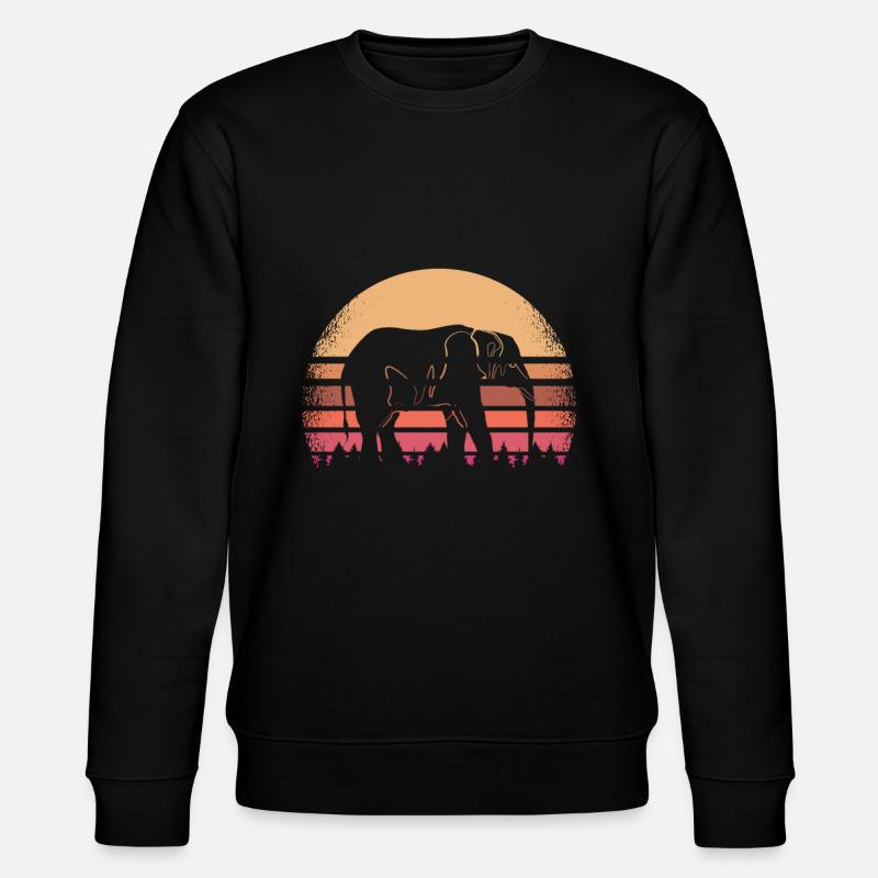 Elefant - Stanley/Stella Unisex Bio-Sweatshirt CHANGER  - Schwarz