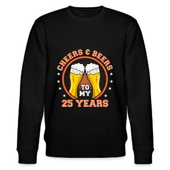 25. Geburtstag - Stanley/Stella Unisex Bio-Sweatshirt CHANGER  - Schwarz - Vorne - Nik (191cm) & Marisol (170cm)