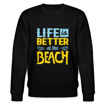 Strand - Stanley/Stella Unisex Bio-Sweatshirt CHANGER  - Schwarz - Vorne - Nik (191cm) & Marisol (170cm)