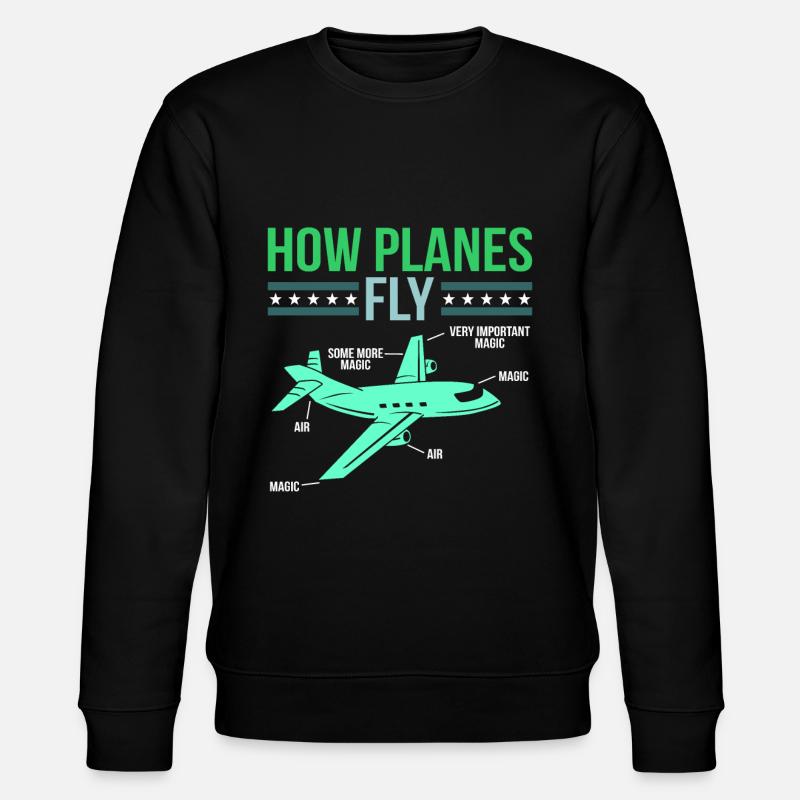 Flugzeug - Stanley/Stella Unisex Bio-Sweatshirt CHANGER  - Schwarz