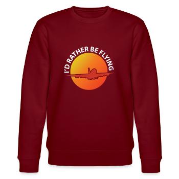 plane - Stanley/Stella CHANGER Unisex Organic Sweatshirt - burgundy - Front - Nik (191cm) & Marisol (170cm)