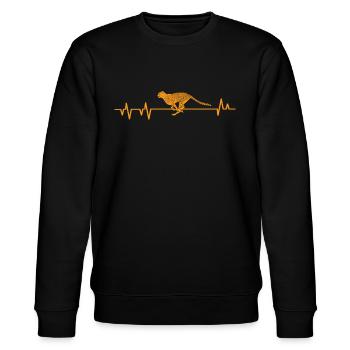 Gepard - Stanley/Stella Unisex Bio-Sweatshirt CHANGER  - Schwarz - Vorne - Nik (191cm) & Marisol (170cm)
