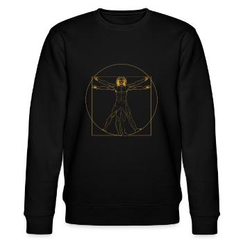 Idée cadeau fan de chemise Leonardo da Vinci - Sweat bio CHANGER Stanley/Stella Unisexe - noir - Devant - Nik (191cm) & Marisol (170cm)