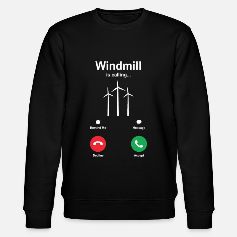 Windmühle - Stanley/Stella Unisex Bio-Sweatshirt CHANGER  - Schwarz