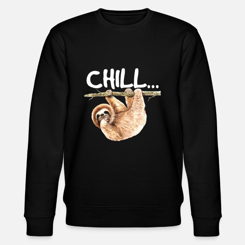 Faultier Faul Faul sein Geschenk - Stanley/Stella Unisex Bio-Sweatshirt CHANGER  - Schwarz