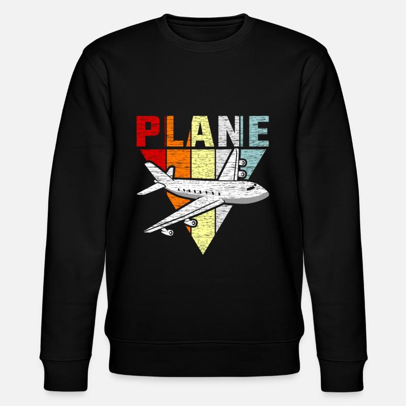 Flugzeug - Stanley/Stella Unisex Bio-Sweatshirt CHANGER  - Schwarz