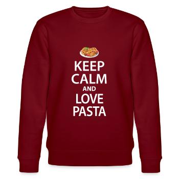 pasta - Stanley/Stella CHANGER Unisex Organic Sweatshirt - burgundy - Front - Nik (191cm) & Marisol (170cm)