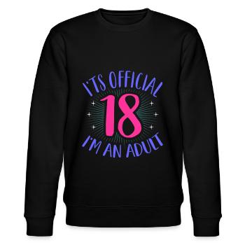 18th birthday - Stanley/Stella CHANGER Unisex Organic Sweatshirt - black - Front - Nik (191cm) & Marisol (170cm)