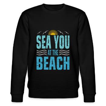 Meer - Stanley/Stella Unisex Bio-Sweatshirt CHANGER  - Schwarz - Vorne - Nik (191cm) & Marisol (170cm)