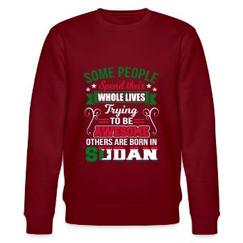 Sudan - Stanley/Stella CHANGER Unisex Organic Sweatshirt - burgundy - Front - Nik (191cm) & Marisol (170cm)
