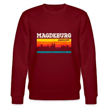 Magdeburg - Stanley/Stella Unisex Bio-Sweatshirt CHANGER  - Burgunderrot - Vorne - Nik (191cm) & Marisol (170cm)