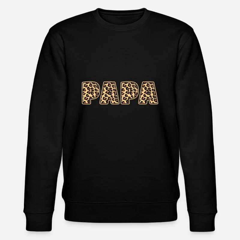 Papa Leopard Muster Geschenk - Stanley/Stella Unisex Bio-Sweatshirt CHANGER - Schwarz