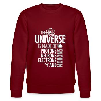 Wissenschaft - Stanley/Stella Unisex Bio-Sweatshirt CHANGER  - Burgunderrot - Vorne - Nik (191cm) & Marisol (170cm)