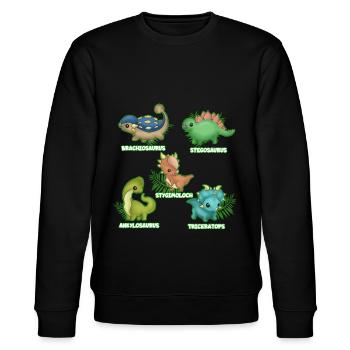 Dinosaure - Sweat bio CHANGER Stanley/Stella Unisexe - noir - Devant - Nik (191cm) & Marisol (170cm)