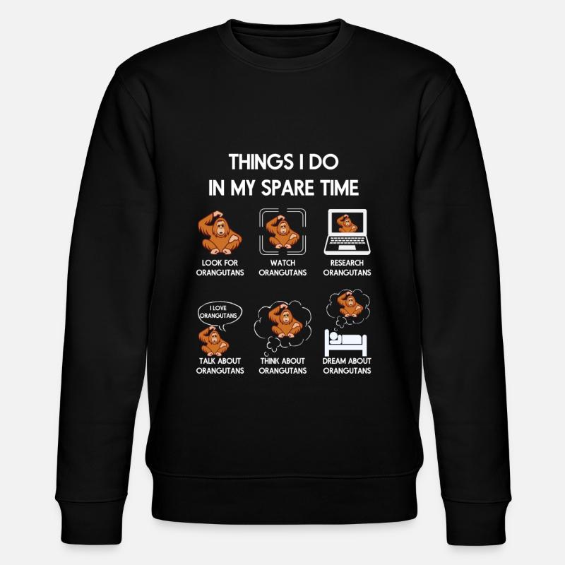 Time Orang utans Geschenk - Stanley/Stella Unisex Bio-Sweatshirt CHANGER - Schwarz