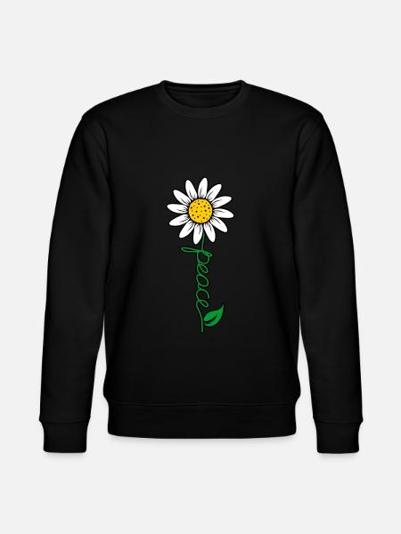 Weltfriedensfreiheits blumen geschenk - Stanley/Stella Unisex Bio-Sweatshirt CHANGER  - Schwarz