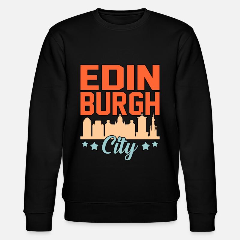 Edinburgh City Castle Gift - Stanley/Stella CHANGER Unisex Organic Sweatshirt - black