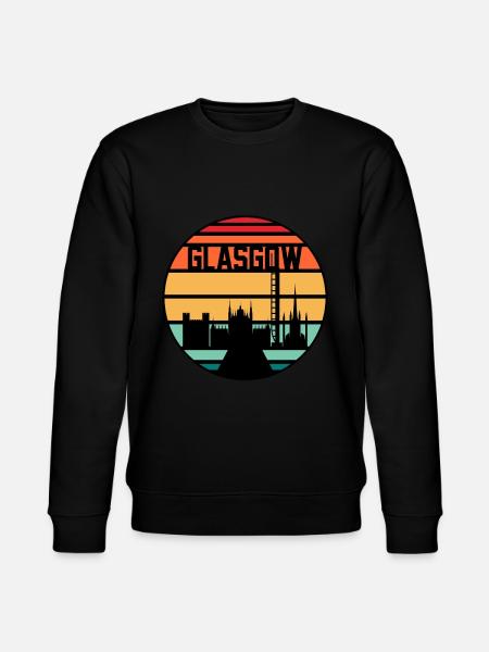 Glasgow City Skyline Gift - Stanley/Stella CHANGER Unisex Organic Sweatshirt - black