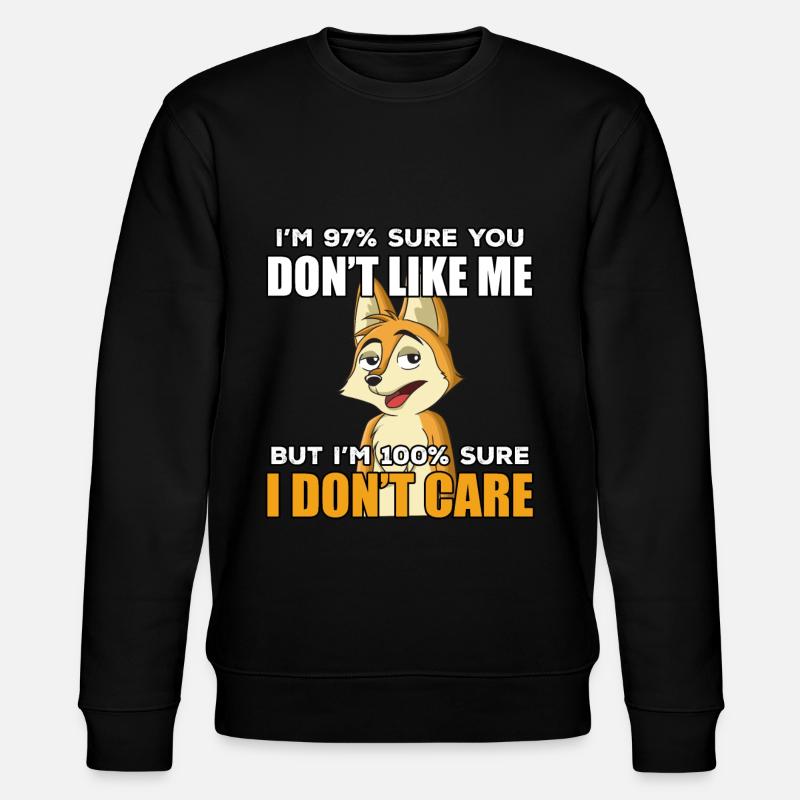 Funny fox gift idea - Stanley/Stella CHANGER Unisex Organic Sweatshirt - black