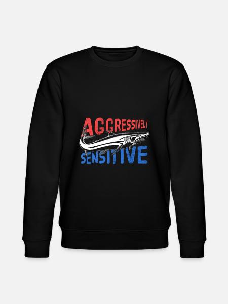Fishing Aggressive Sensitive Gift - Stanley/Stella CHANGER Unisex Organic Sweatshirt - black