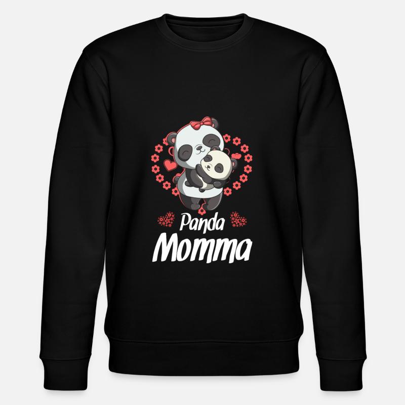 Panda-mama - Stanley/Stella Unisex Bio-Sweatshirt CHANGER  - Schwarz