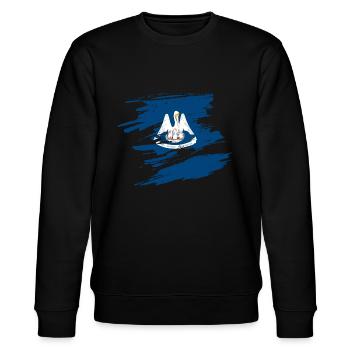 Louisiana herzschlag geschenk - Stanley/Stella Unisex Bio-Sweatshirt CHANGER  - Schwarz - Vorne - Nik (191cm) & Marisol (170cm)