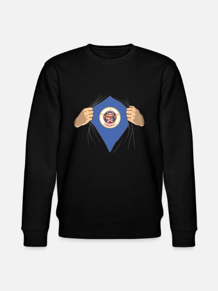 Proud Minnesota Resident Gift - Stanley/Stella CHANGER Unisex Organic Sweatshirt - black